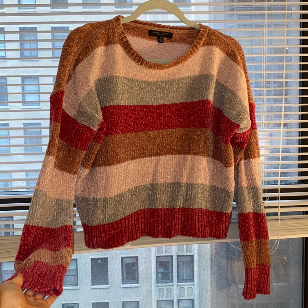 Pink striped sweater. Very soft